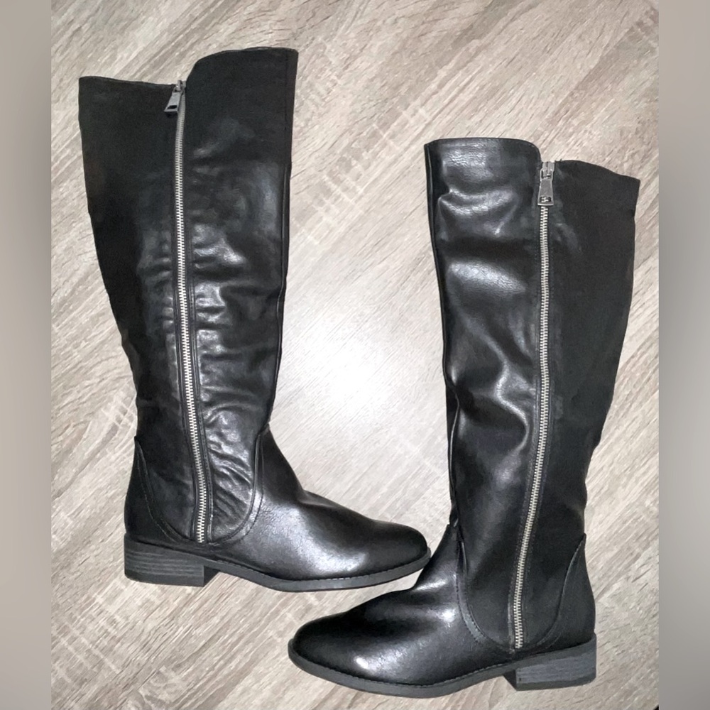 Charlotte Russe Size 9 Black Knee High Boots